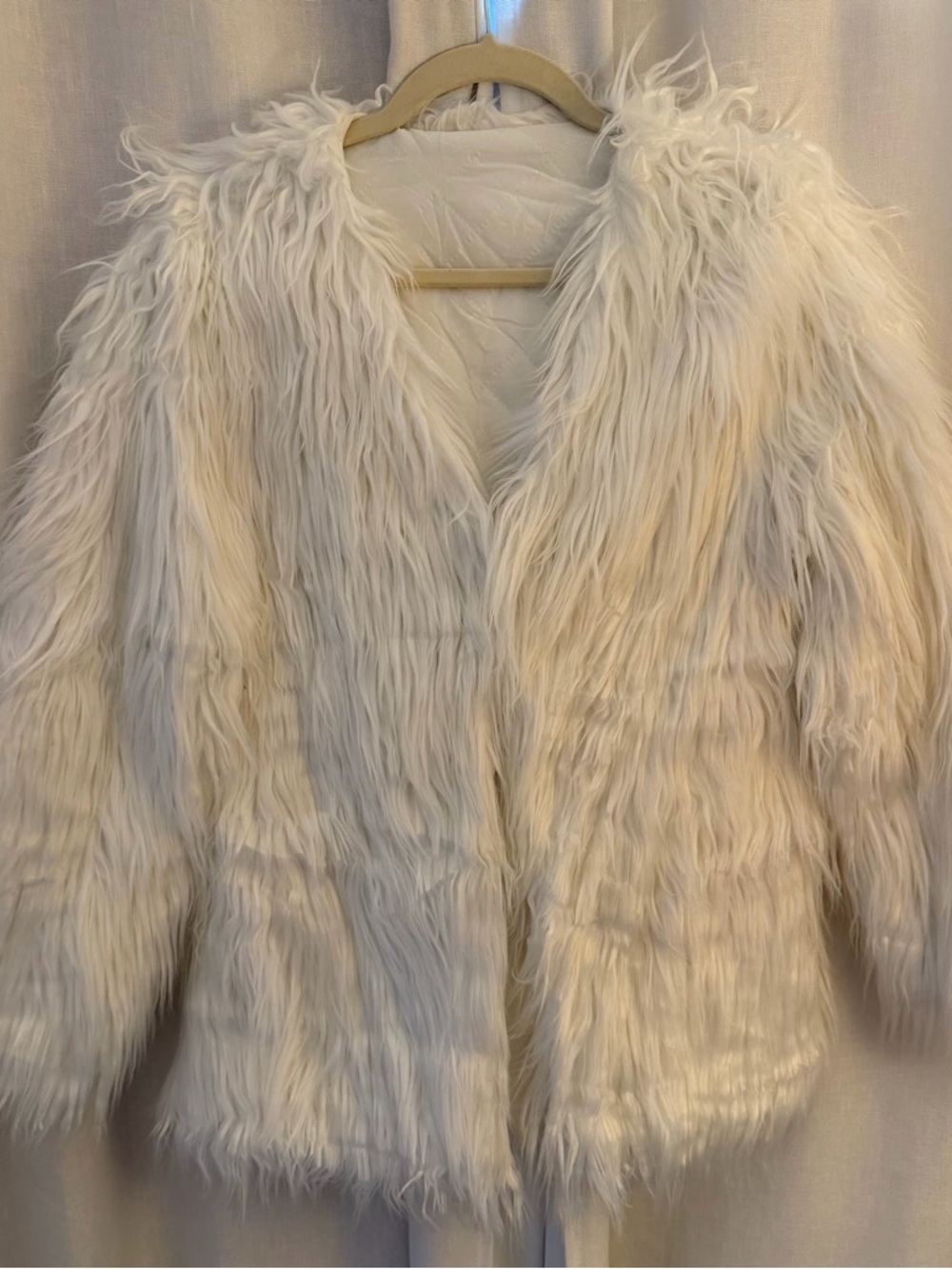 Women's Faux Fur Coat - Cream Jacket